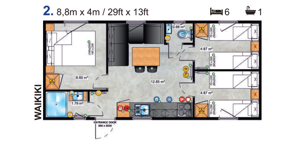 Traum Tiny - Zweckgebundenes Tiny Haus - Camping - Grundriss 2