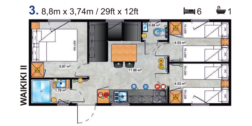 Traum Tiny - Zweckgebundenes Tiny Haus - Camping - Grundriss 3