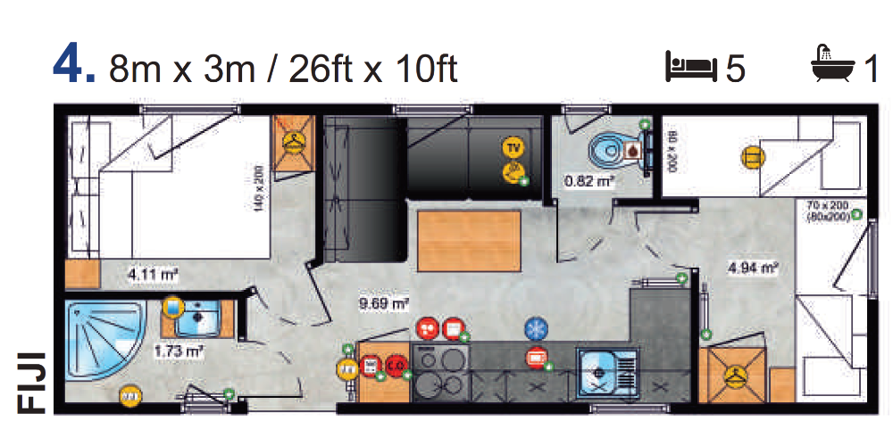Traum Tiny - Zweckgebundenes Tiny Haus - Camping - Grundriss 4