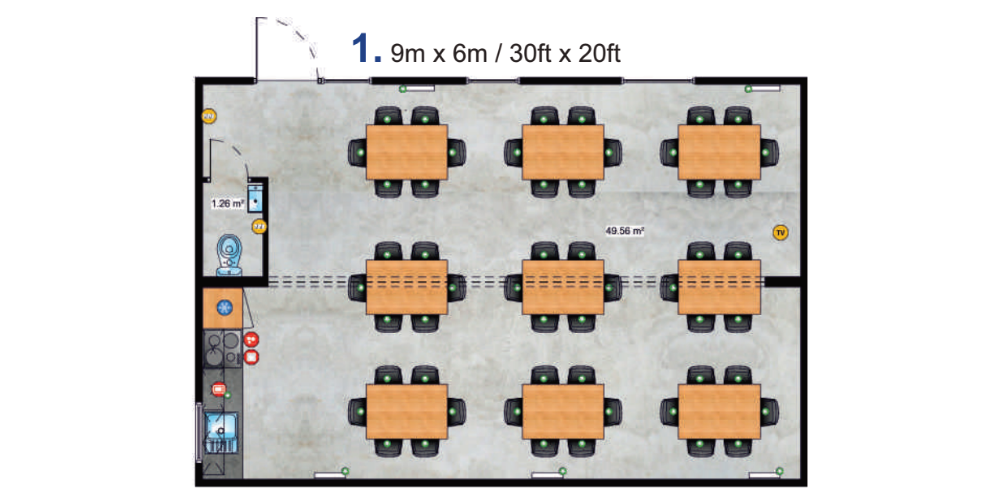 Traum Tiny - Zweckgebundenes Tiny Haus - Canteen - Grundriss 1