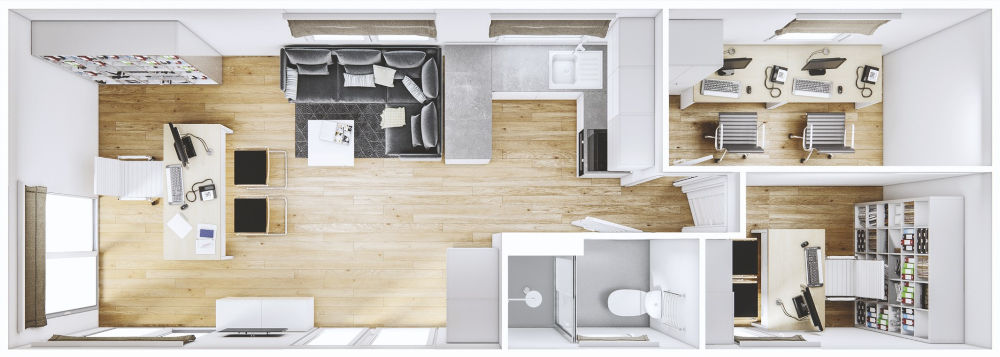 Traum Tiny - Mobile Office 3D Grundriss