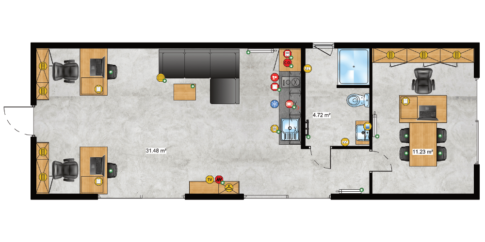 Traum Tiny - Zweckgebundenes Tiny Haus - Mobile Office - Grundriss 12