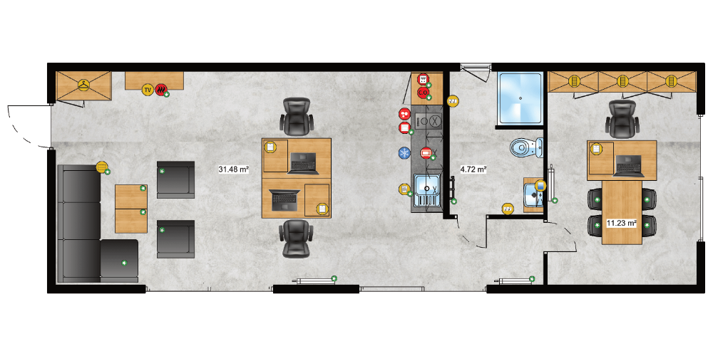 Traum Tiny - Zweckgebundenes Tiny Haus - Mobile Office - Grundriss 13