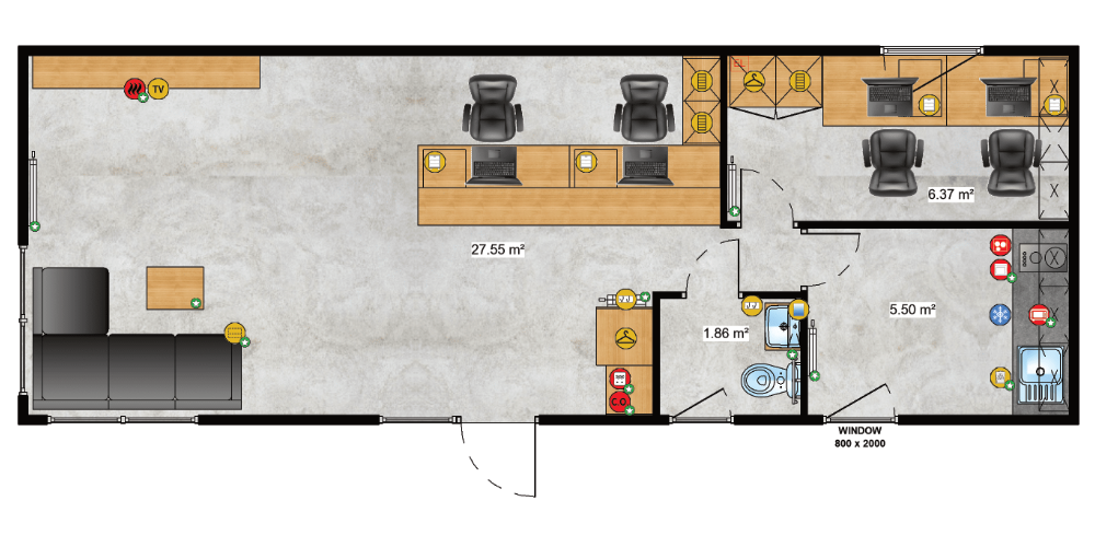 Traum Tiny - Zweckgebundenes Tiny Haus - Mobile Office - Grundriss 9