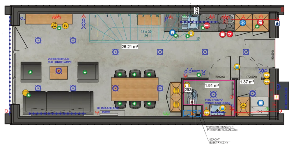 Traum Tiny - Modulhaus Sunrise - Grundriss EG