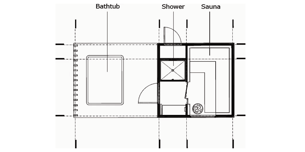 Traum Tiny - Zweckgebundenes Tiny Haus - SPA-Modul Jasmin  - Grundriss 3