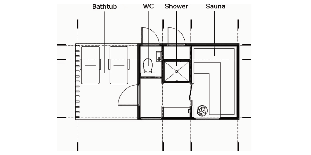 Traum Tiny - Zweckgebundenes Tiny Haus - SPA-Modul Jasmin - Grundriss 4
